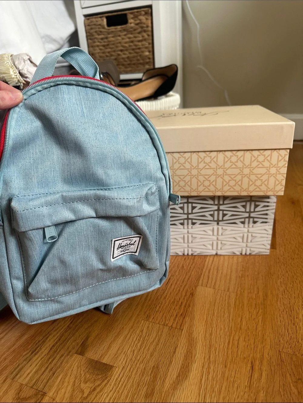 Mini Herschel Supply Company Light Blue Belt/Crossbody Sling Bag